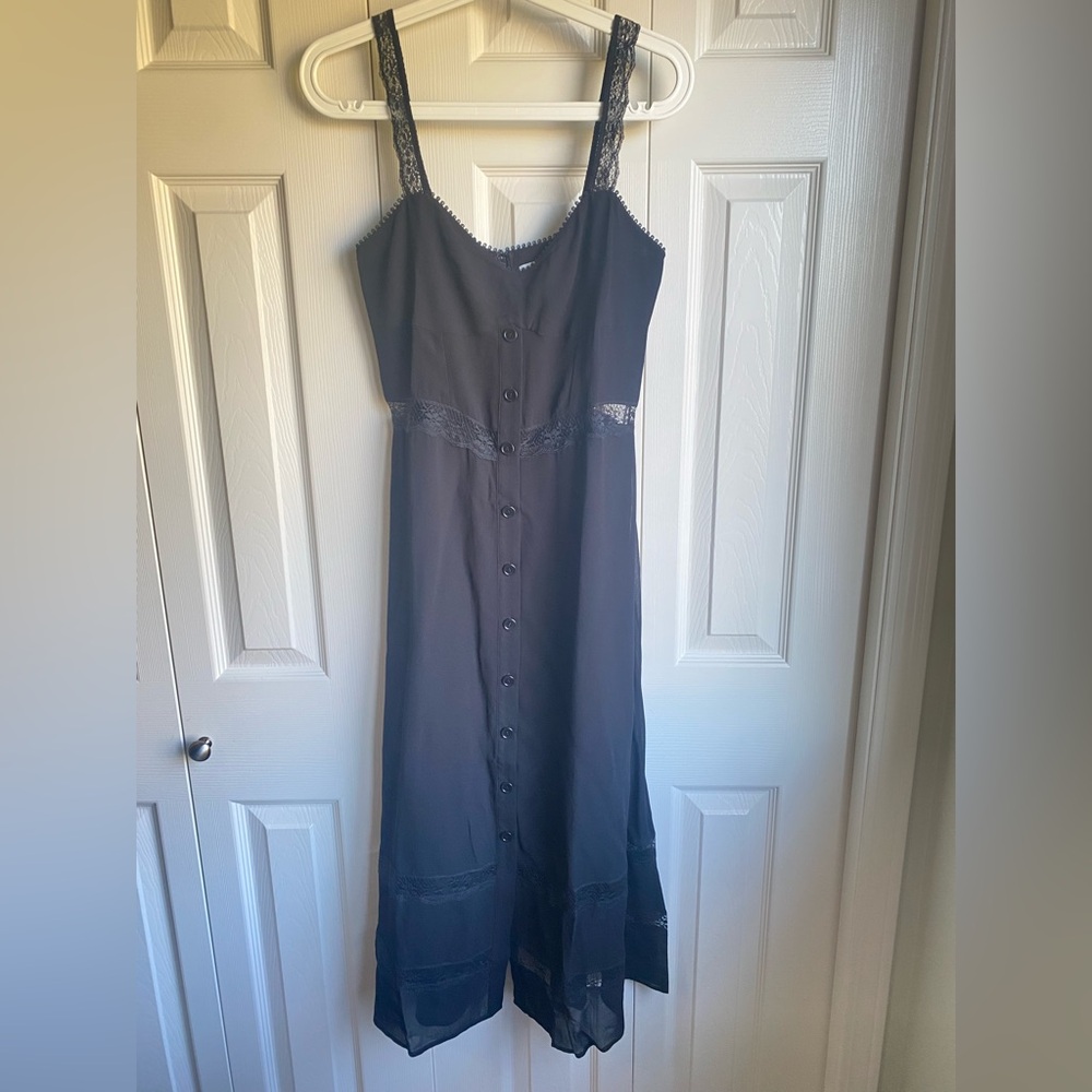 New Reformation Wynton Lace Midi Dress Black Size 2 - Picture 7 of 14